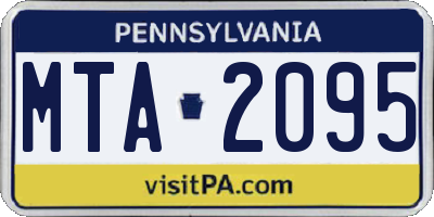 PA license plate MTA2095