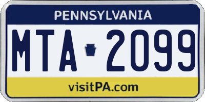 PA license plate MTA2099