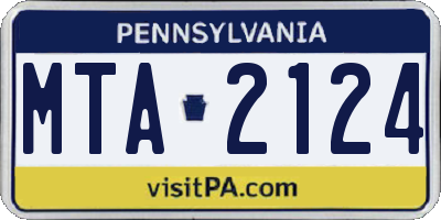 PA license plate MTA2124