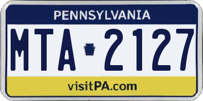 PA license plate MTA2127