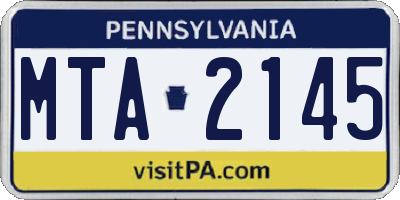 PA license plate MTA2145