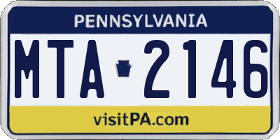 PA license plate MTA2146