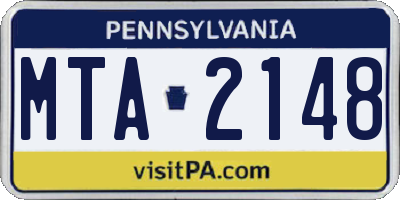 PA license plate MTA2148