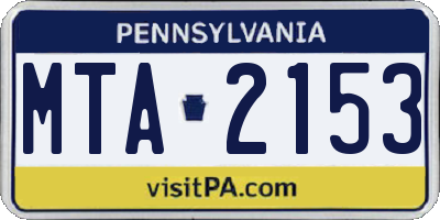 PA license plate MTA2153