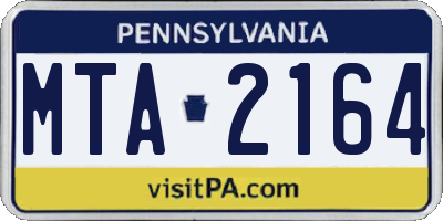 PA license plate MTA2164