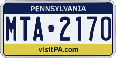 PA license plate MTA2170