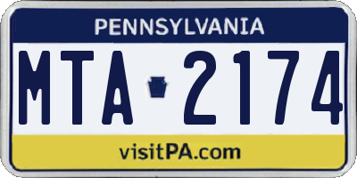 PA license plate MTA2174