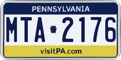 PA license plate MTA2176