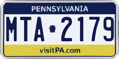 PA license plate MTA2179