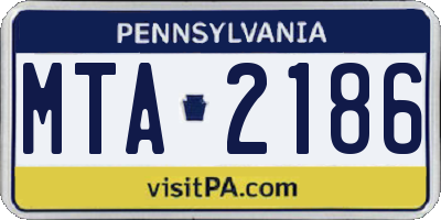 PA license plate MTA2186