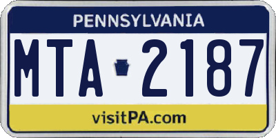 PA license plate MTA2187