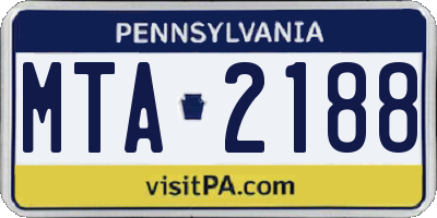 PA license plate MTA2188