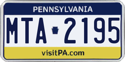 PA license plate MTA2195