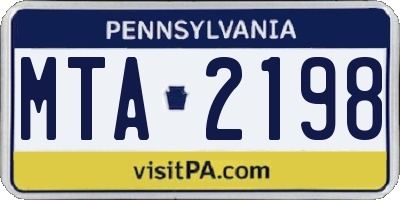 PA license plate MTA2198
