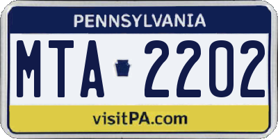 PA license plate MTA2202