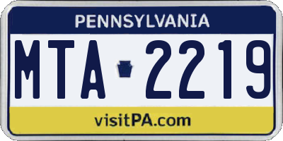 PA license plate MTA2219