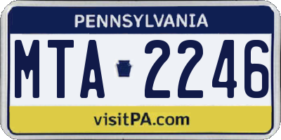 PA license plate MTA2246