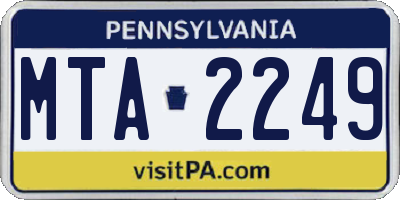 PA license plate MTA2249