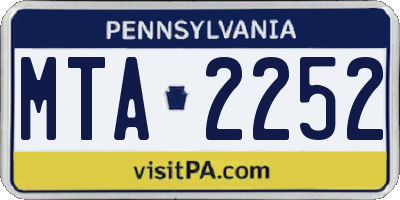 PA license plate MTA2252