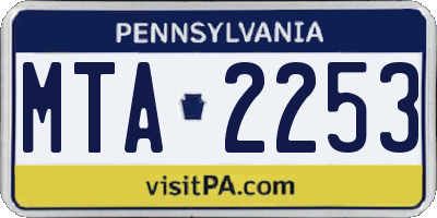 PA license plate MTA2253