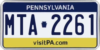 PA license plate MTA2261