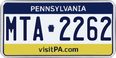 PA license plate MTA2262