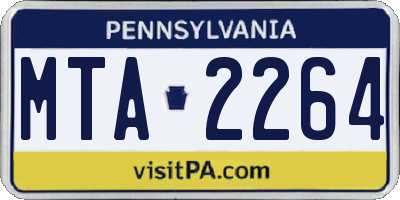 PA license plate MTA2264