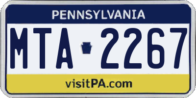 PA license plate MTA2267