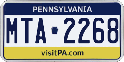 PA license plate MTA2268
