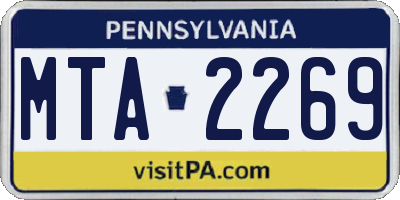 PA license plate MTA2269