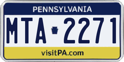 PA license plate MTA2271