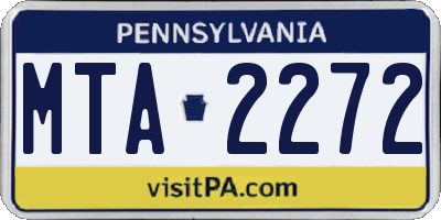 PA license plate MTA2272