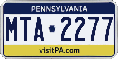PA license plate MTA2277