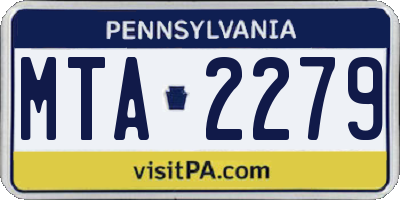PA license plate MTA2279