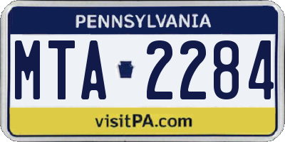 PA license plate MTA2284