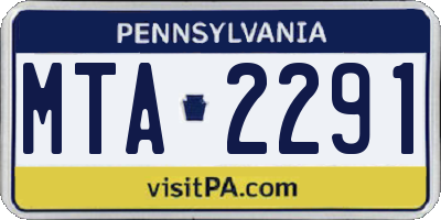 PA license plate MTA2291