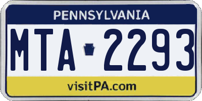 PA license plate MTA2293