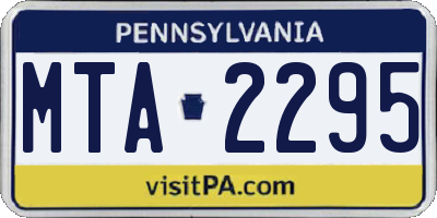 PA license plate MTA2295