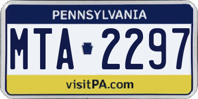 PA license plate MTA2297