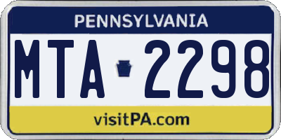 PA license plate MTA2298