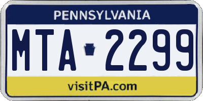 PA license plate MTA2299