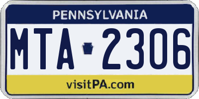 PA license plate MTA2306