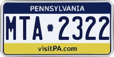 PA license plate MTA2322