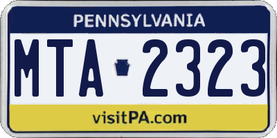 PA license plate MTA2323