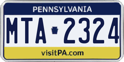PA license plate MTA2324