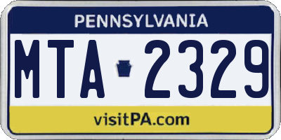 PA license plate MTA2329