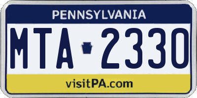 PA license plate MTA2330