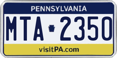 PA license plate MTA2350