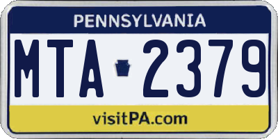 PA license plate MTA2379