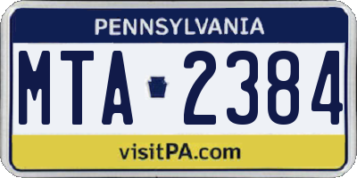 PA license plate MTA2384